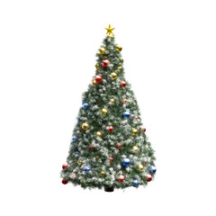 decorated christmas tree isolated