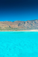 Amazing crystal clear water in the Balos Lagoon, Crete,  Greece