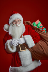 bag with Christmas gifts