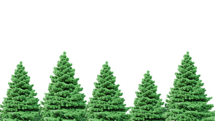 Christmas tree background on white isolated background and transparent PNG backgroun
