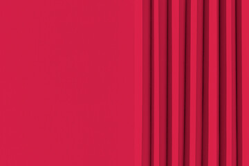 Viva Magenta color of the year 2023. Abstract crimson red color  paper texture. Folded paper with harsh sun shadows, geometric shapes and lines.