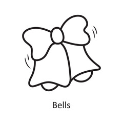 Bells vector outline Icon Design illustration. Party and Celebrate Symbol on White background EPS 10 File