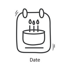 Date vector outline Icon Design illustration. Party and Celebrate Symbol on White background EPS 10 File