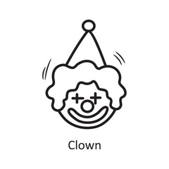 Clown vector outline Icon Design illustration. Party and Celebrate Symbol on White background EPS 10 File