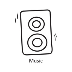 Music vector outline Icon Design illustration. Party and Celebrate Symbol on White background EPS 10 File