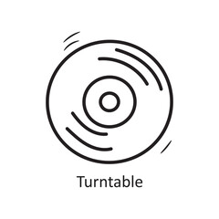 Turntable vector outline Icon Design illustration. Party and Celebrate Symbol on White background EPS 10 File