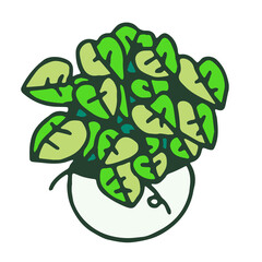 cute doodle plant clipart. Colorful planning decoration.