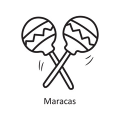 Maracas vector outline Icon Design illustration. Party and Celebrate Symbol on White background EPS 10 File
