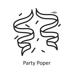 Party Popper vector outline Icon Design illustration. Party and Celebrate Symbol on White background EPS 10 File