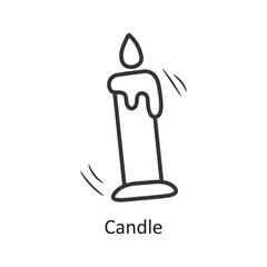 Candle vector outline Icon Design illustration. Party and Celebrate Symbol on White background EPS 10 File