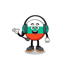 Mascot Illustration of bulgaria flag as a customer services