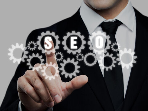 SEO search engine optimization, online branding and link building illustration