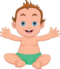 cute baby boy waving