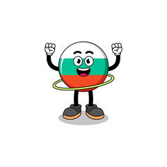 Character Illustration of bulgaria flag playing hula hoop