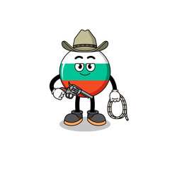 Character mascot of bulgaria flag as a cowboy