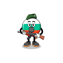 Fototapeta premium Character cartoon of bulgaria flag as a special force