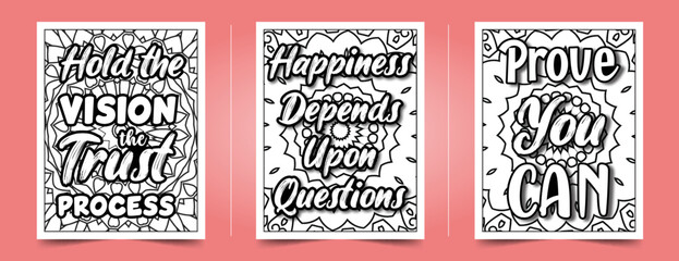 Motivational quotes adult coloring books, Inspirational quotes adult coloring pages with Positive and Good Vibes

