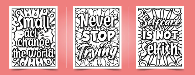 Inspirational quotes adult coloring Book, Motivational quotes adult coloring pages with Positive and Good Vibes
