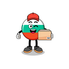 bulgaria flag mascot cartoon as an courier