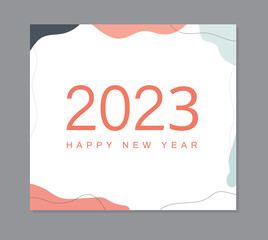 Happy new year 2023 banner. Minimal design. Trendy editable. Vector illustration