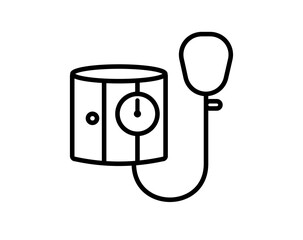 Blood pressure gauge icon. Concept of control and health care. Vector for medicine on white background