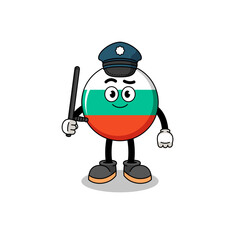 Cartoon Illustration of bulgaria flag police