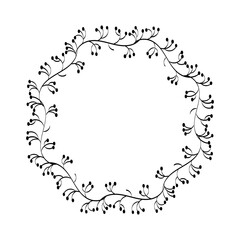 Christmas Wreath and garlands. Pattern Vintage Embroidery Design for print or use as party invitation, Greeting card, poster.