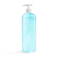 Blue gel bottle mockup object