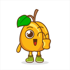 Cartoon apricot giving thumbs up