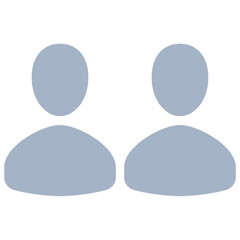 Two people icon, user illustration.
