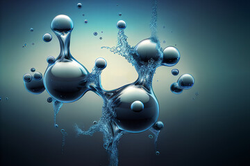 hydrogen atoms with water h2o molecules