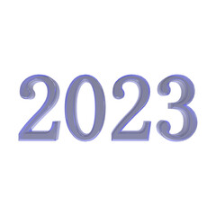 2023 3D Rendering 数字 年 透過PNG	