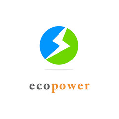 Eco power logo icon design Free Vector