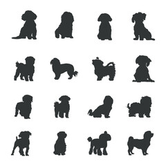 Maltese dog silhouettes