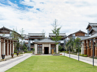Fototapeta na wymiar Chinese style house and courtyard