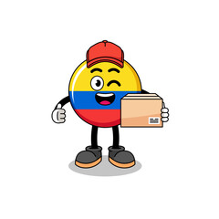 colombia flag mascot cartoon as an courier