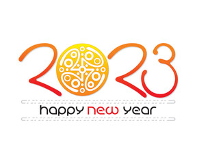 abstract artistic creative orange new year text