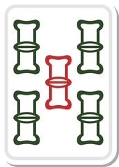 ステッカー風の麻雀牌イラスト 五索