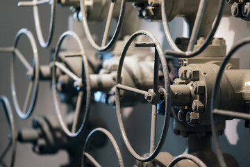 gas pipelines and pipeline valves. to simulate the gas shutdown in europe and the war in ukraine. inflation and electricity concept.