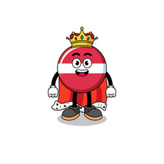 Mascot Illustration of latvia flag king