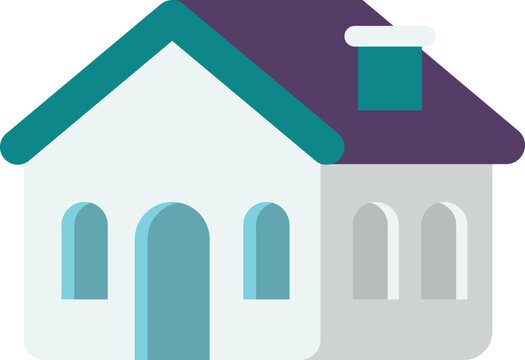recommend clip art: gable roof house building illustration in minimal style