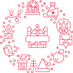 christmas geometric linear design