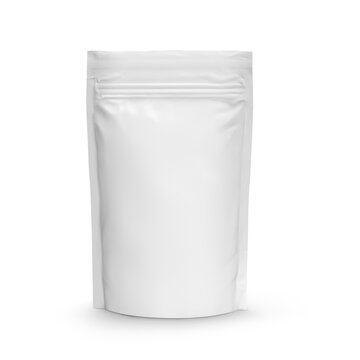 White food pouch mockup isolated