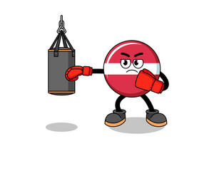 Illustration of latvia flag boxer