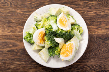 ブロッコリーとアボガドとゆで卵のサラダ