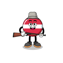 Cartoon Illustration of latvia flag hunter