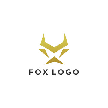 Fox logo icon design template flat vector