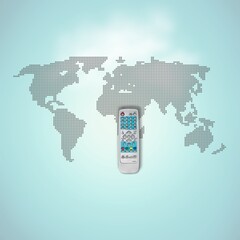 Classic grey television remote controler