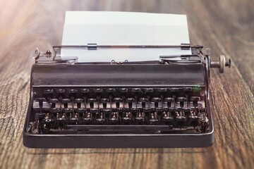 A vintage retro typewriter for writing on desk