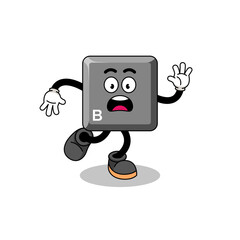 slipping keyboard B key mascot illustration